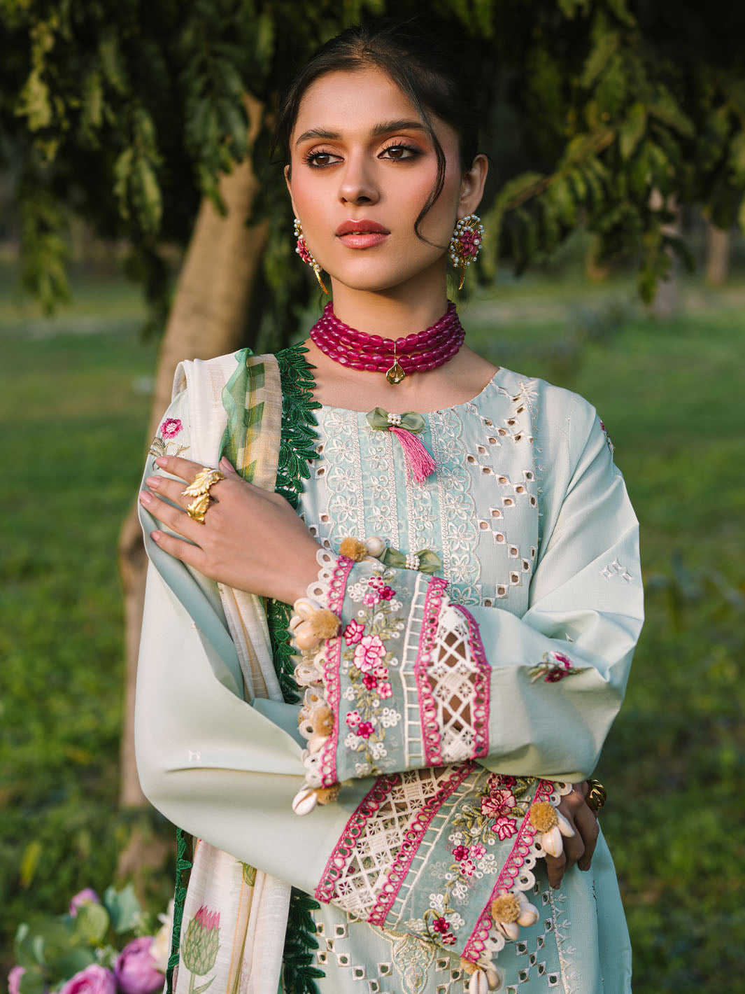 Mahnur | Dahlia Luxury Lawn 25 | Ana by Mahnur - Designer Dress - Type: Ladies Clothes - Available at Libayah - 100% Original