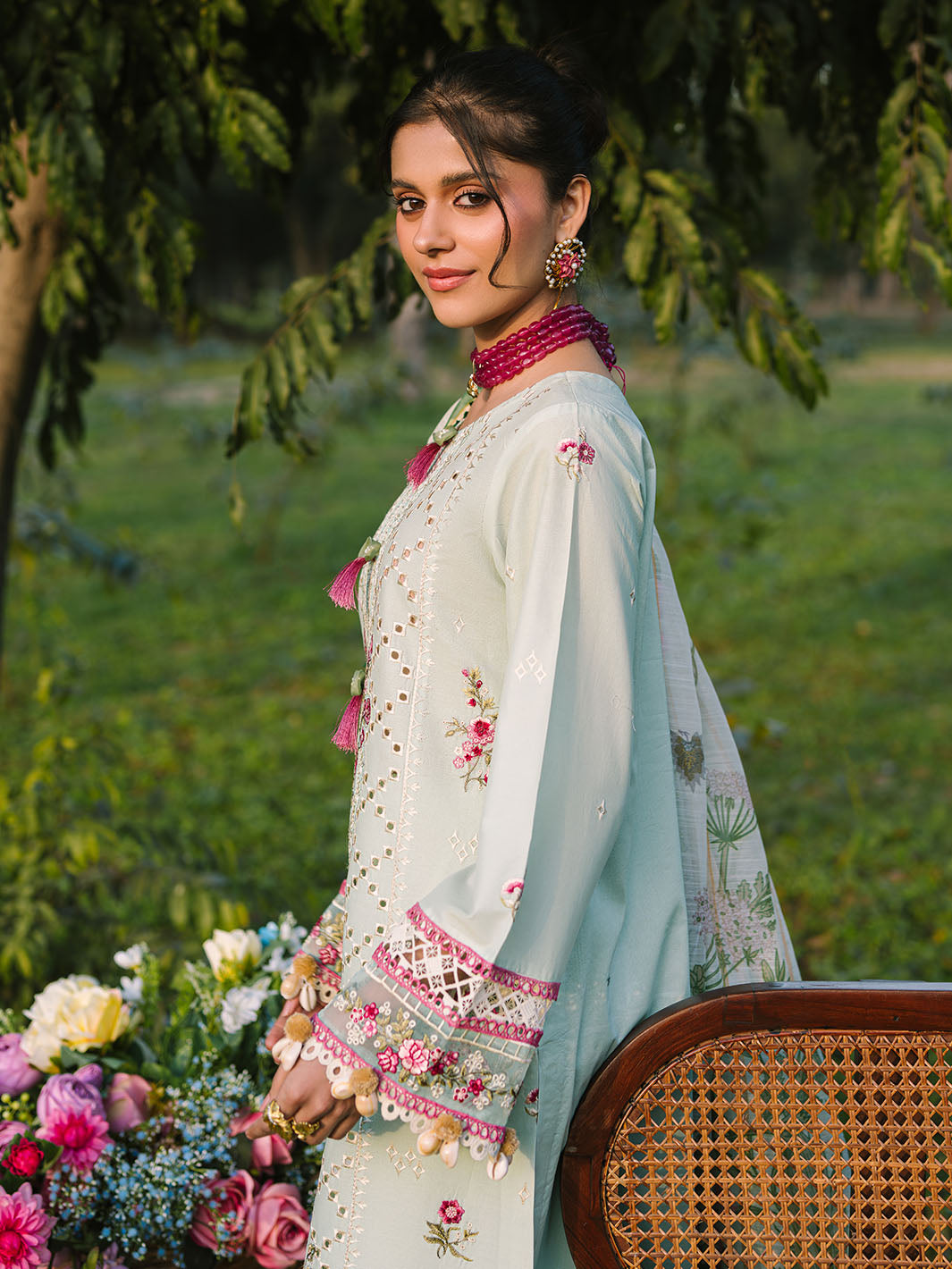 Mahnur | Dahlia Luxury Lawn 25 | Ana by Mahnur - Designer Dress - Type: Ladies Clothes - Available at Libayah - 100% Original
