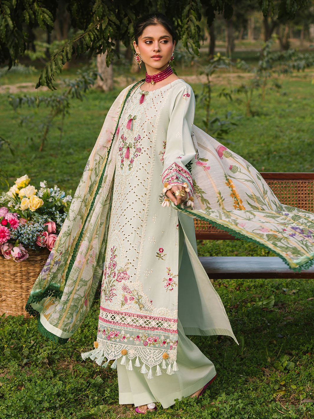 Mahnur | Dahlia Luxury Lawn 25 | Ana by Mahnur - Designer Dress - Type: Ladies Clothes - Available at Libayah - 100% Original