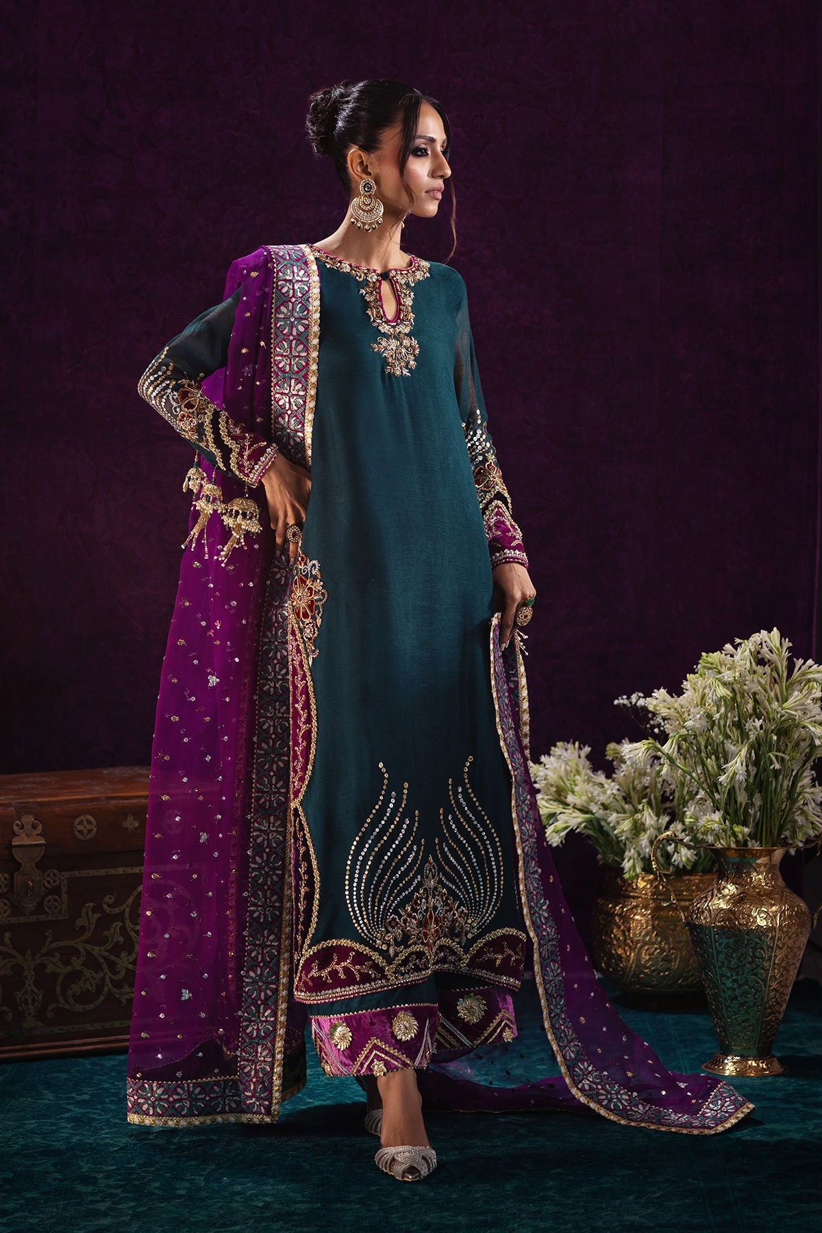 Annus Abrar | Mirha Winter Velour | Lila by Annus Abrar - Designer Dress - Type: Ladies Clothes - Available at Libayah - 100% Original