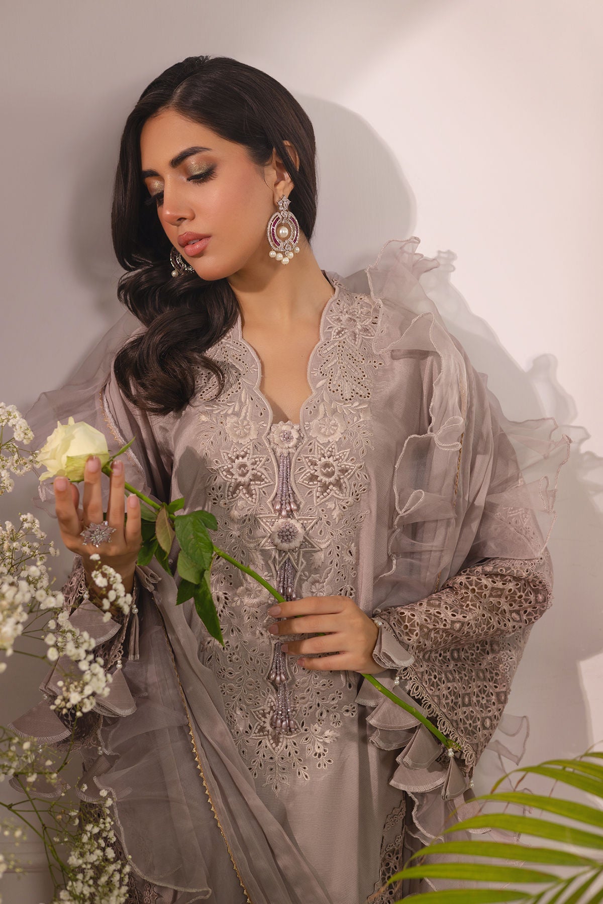 Annus Abrar | Sera Luxury | Ashni - Taupe by Annus Abrar - Designer Dress - Type: Ladies Clothes - Available at Libayah - 100% Original