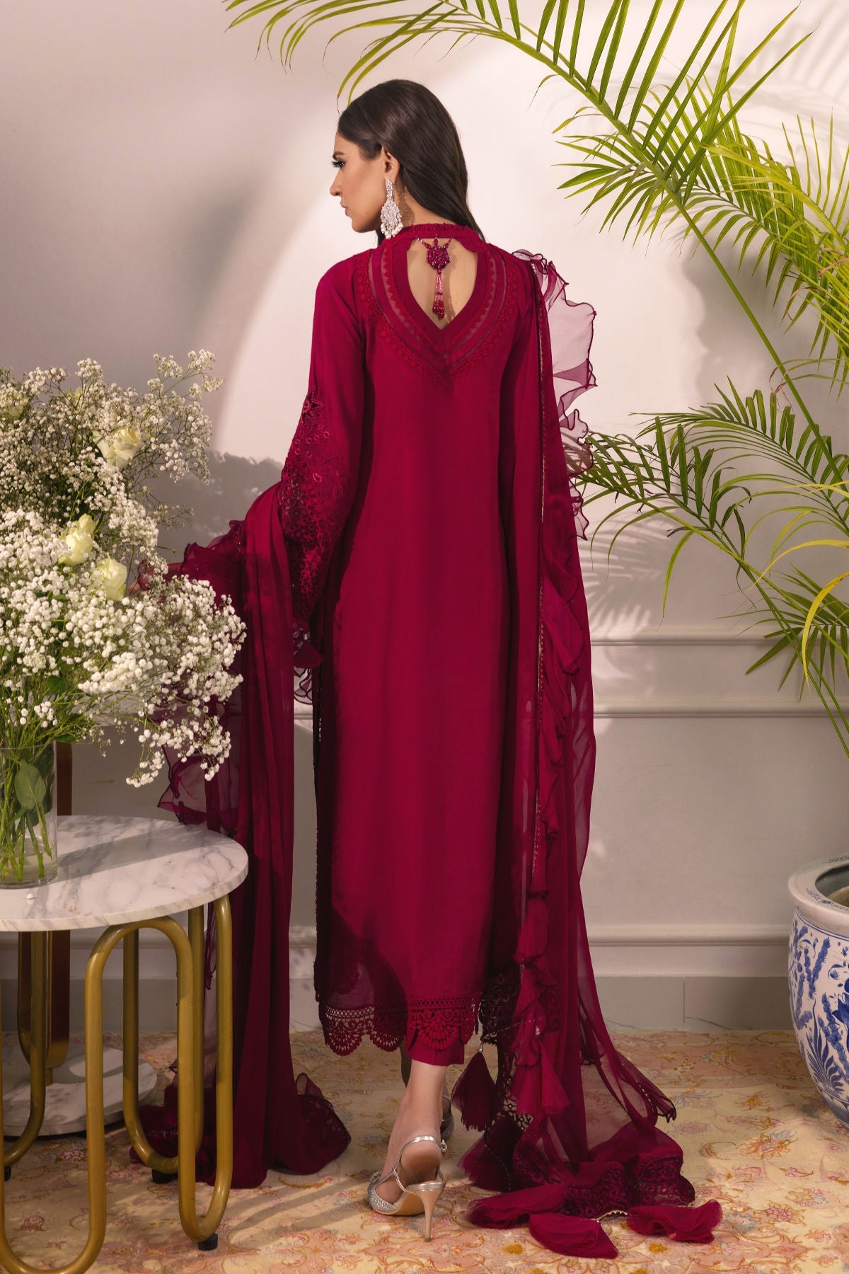 Annus Abrar | Sera Luxury | Ashni - Cranberry by Annus Abrar - Designer Dress - Type: Ladies Clothes - Available at Libayah - 100% Original