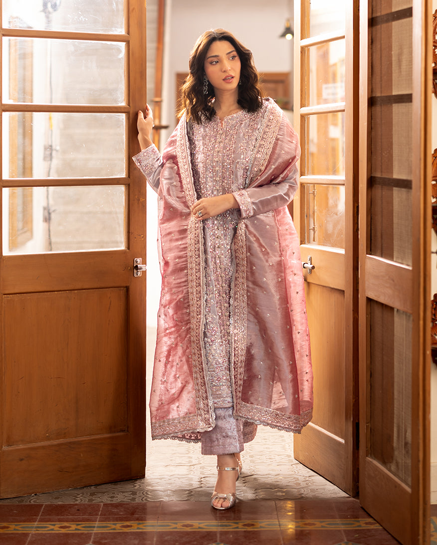 Mushq | Sunehri Lama Silk | Anoushay by Mushq - Designer Dress  - Type : Ladies Clothes - Available at Libayah - 100% Original 