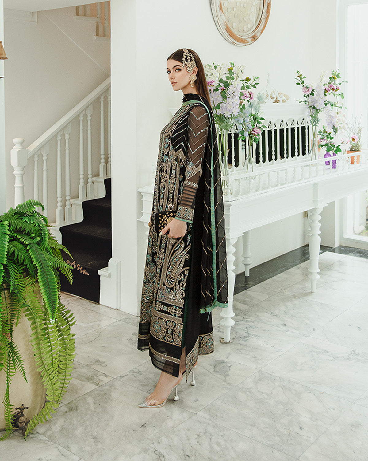 Maryum n Maria | Freesia Ariya Formals | SW23-507 - Black - Iman by Maryam N Maria - Designer Dress - Type: Ladies Clothes - Available at Libayah - 100% Original