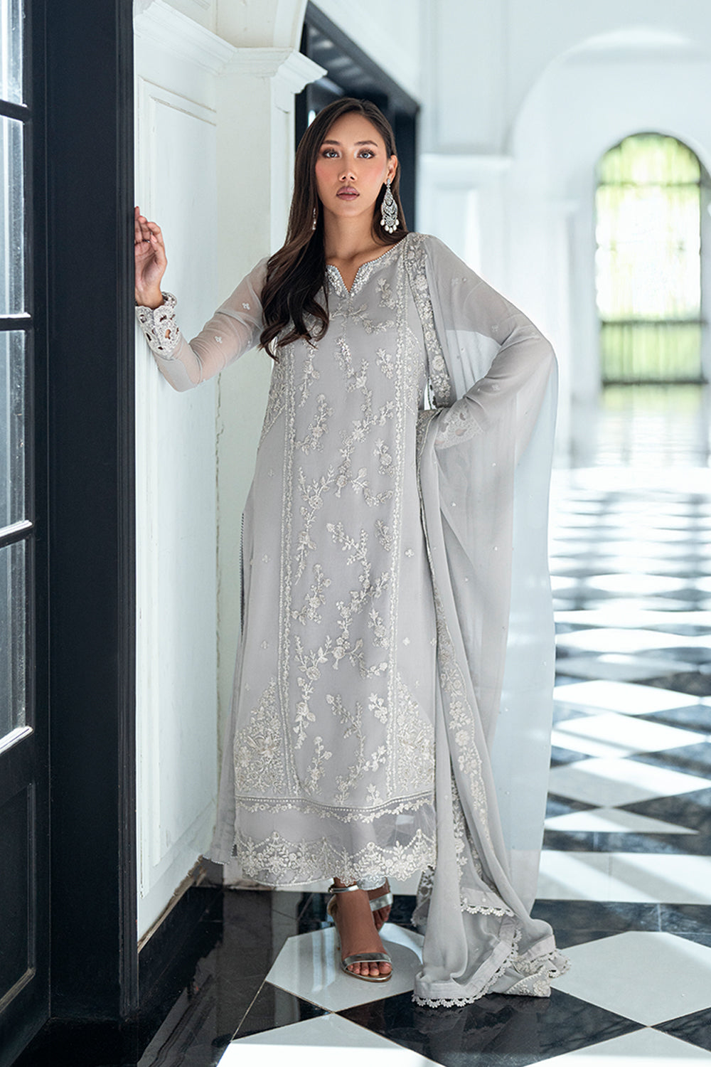 Azure | Ensembles | Ash Veil by Azure - Designer Dress  - Type : Ladies Clothes - Available at Libayah - 100% Original 