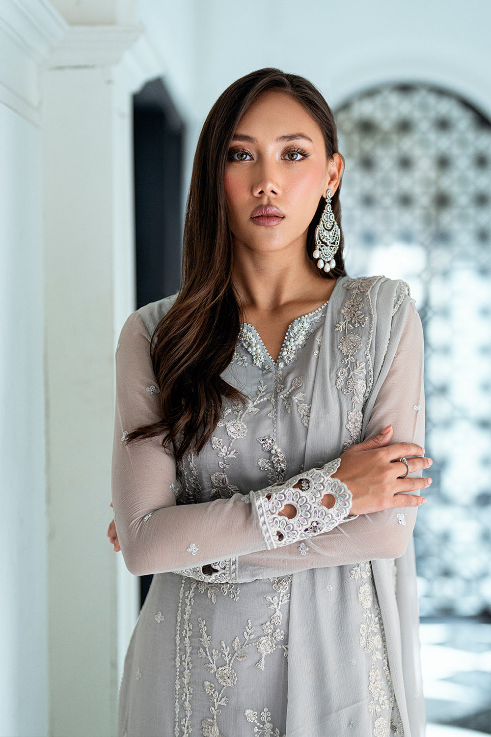 Azure | Ensembles | Ash Veil by Azure - Designer Dress  - Type : Ladies Clothes - Available at Libayah - 100% Original 