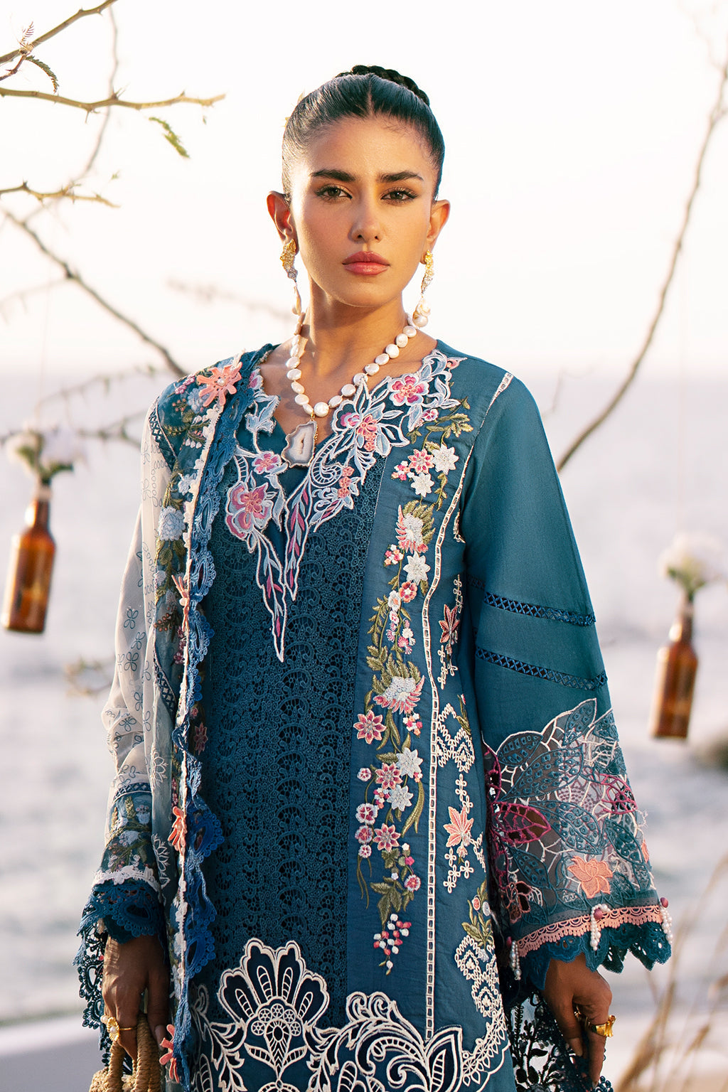 AJR Couture | Dastan Luxury Lawn 25 | Aura by AJR Couture - Designer Dress - Type: Ladies Clothes - Available at Libayah - 100% Original