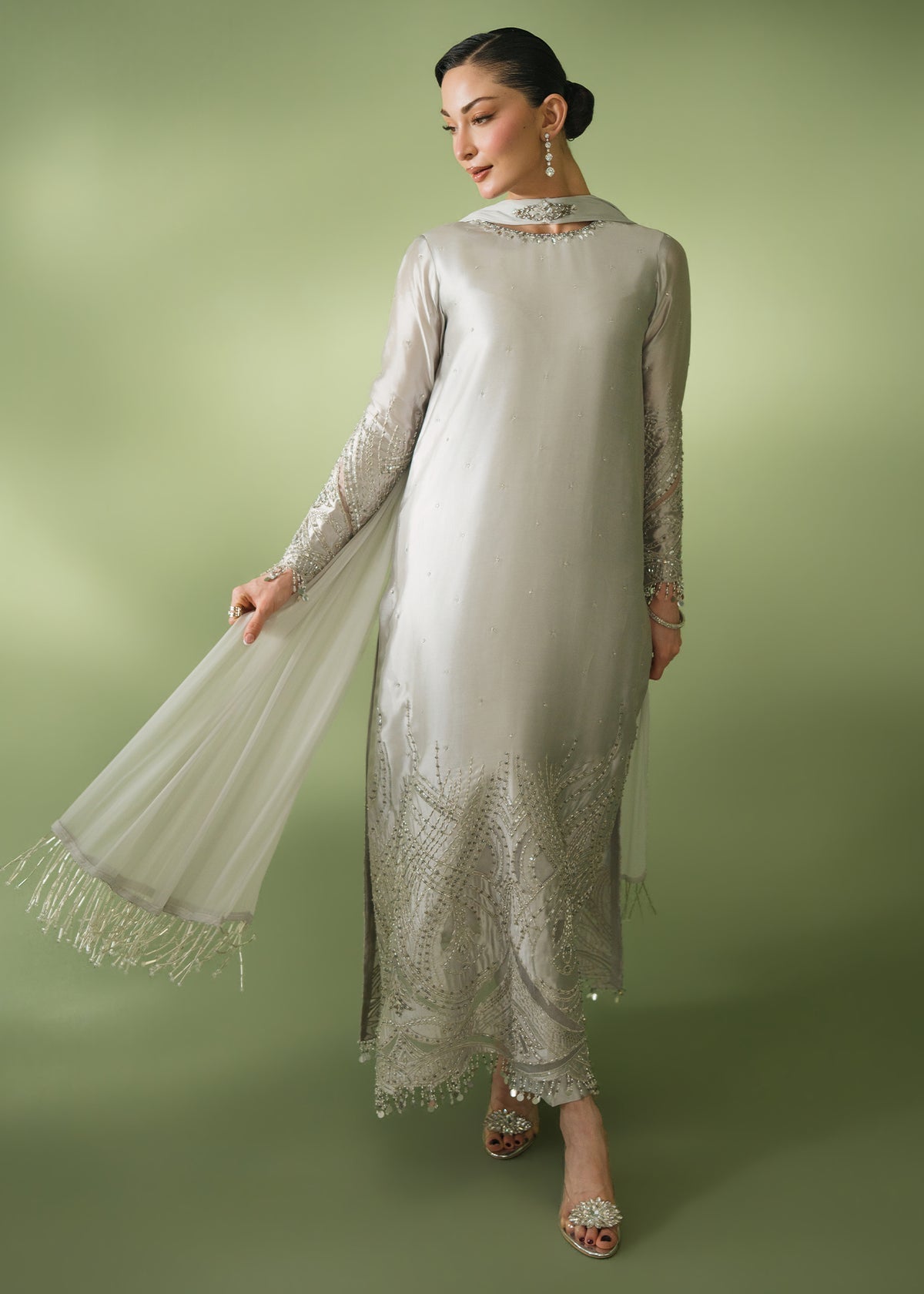 Jeem | Celestial Luxe Formals | AURA GREY by Jeem - Designer Dress  - Type : Ladies Clothes - Available at Libayah - 100% Original 