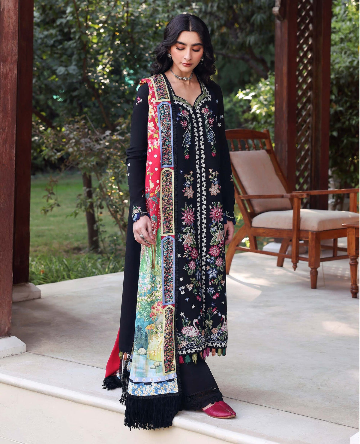Republic Womenswear | Amaris Luxury Shawl 25 | Aveline by Republic Womenswear - Designer Dress  - Type : Ladies Clothes - Available at Libayah - 100% Original 