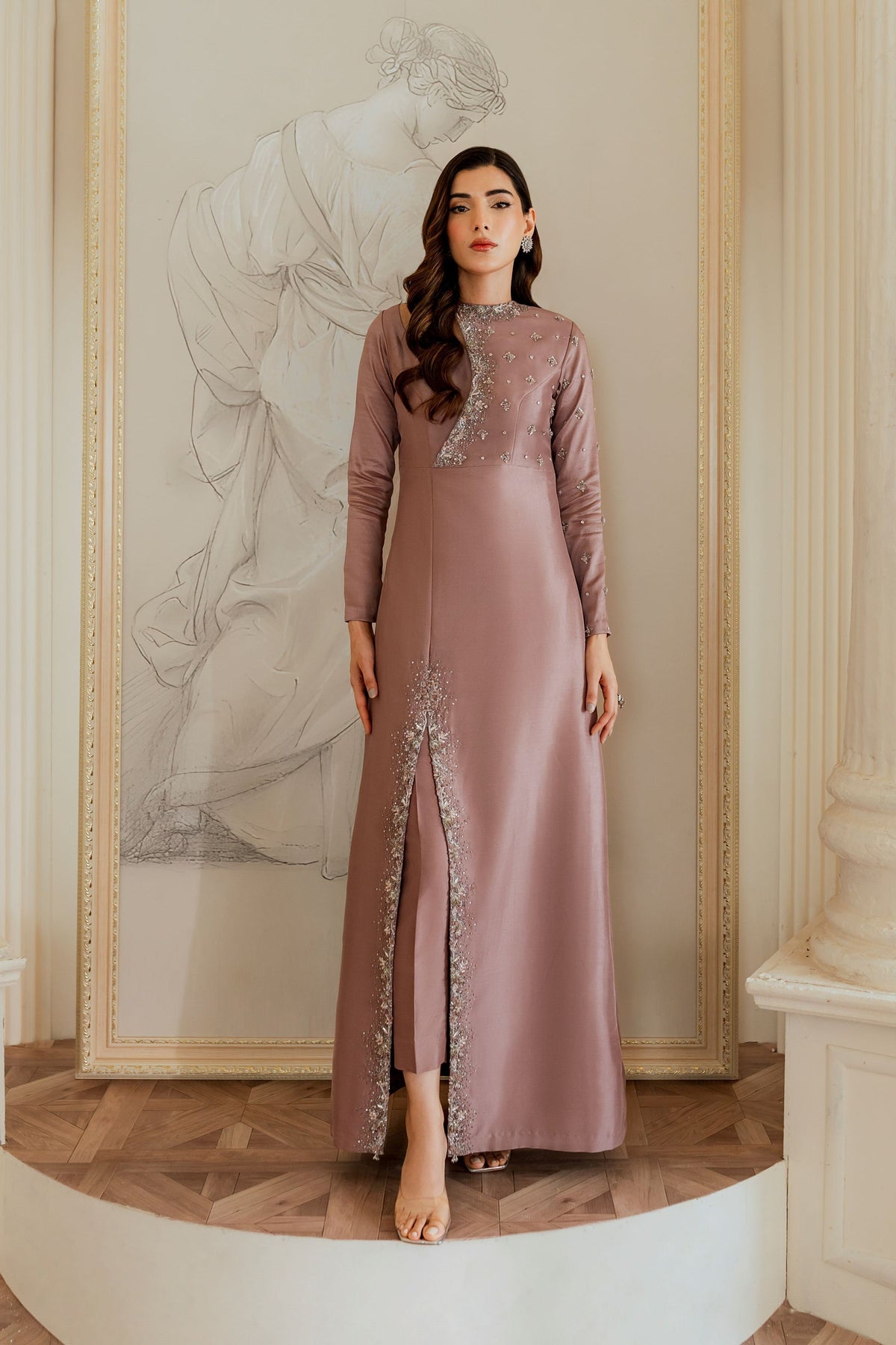Ayesha and Usman | Grape Wine Luxury Pret | Evara by Ayesha and Usman - Designer Dress - Type: Ladies Clothes - Available at Libayah - 100% Original