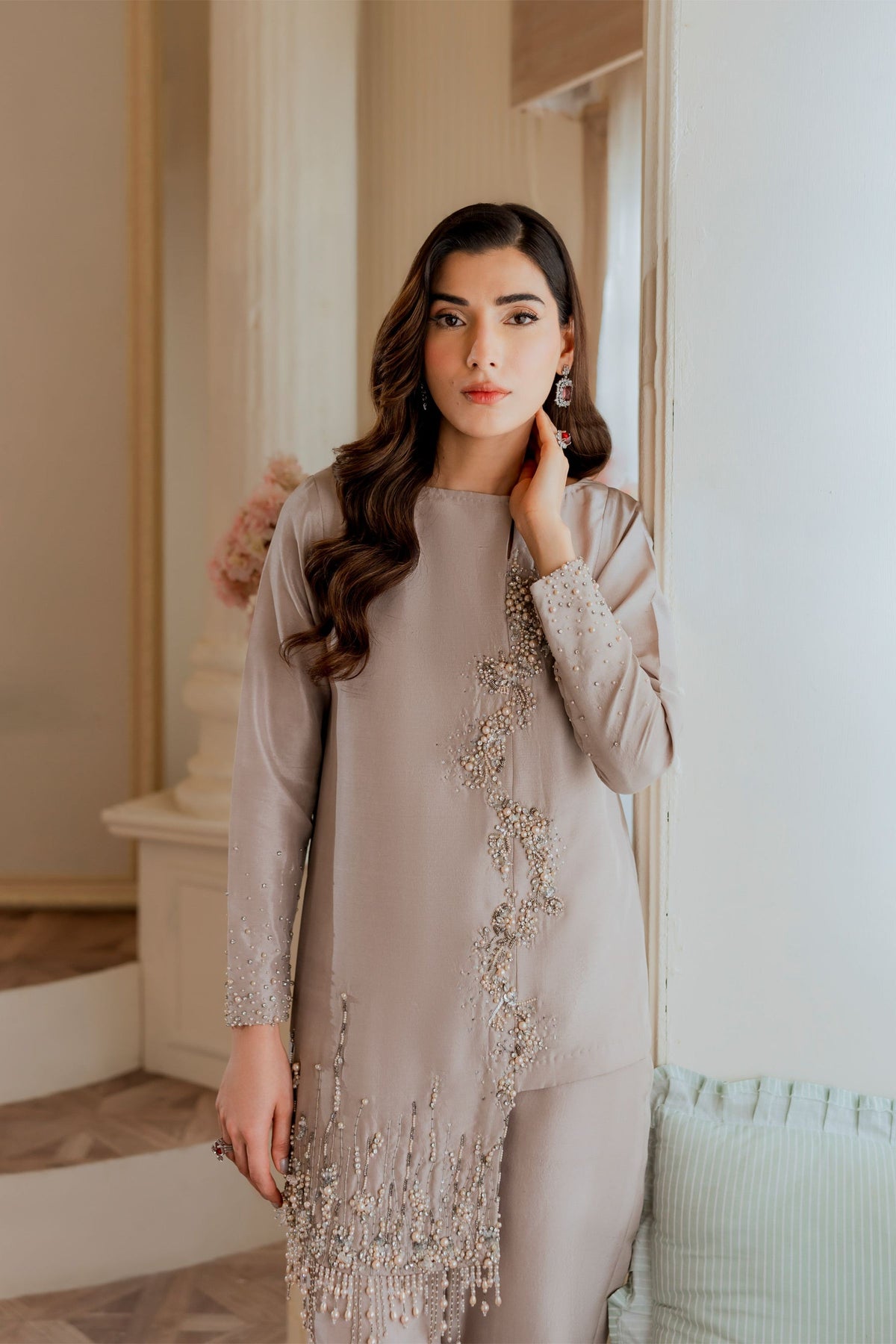 Ayesha and Usman | Grape Wine Luxury Pret | Gleam by Ayesha and Usman - Designer Dress - Type: Ladies Clothes - Available at Libayah - 100% Original