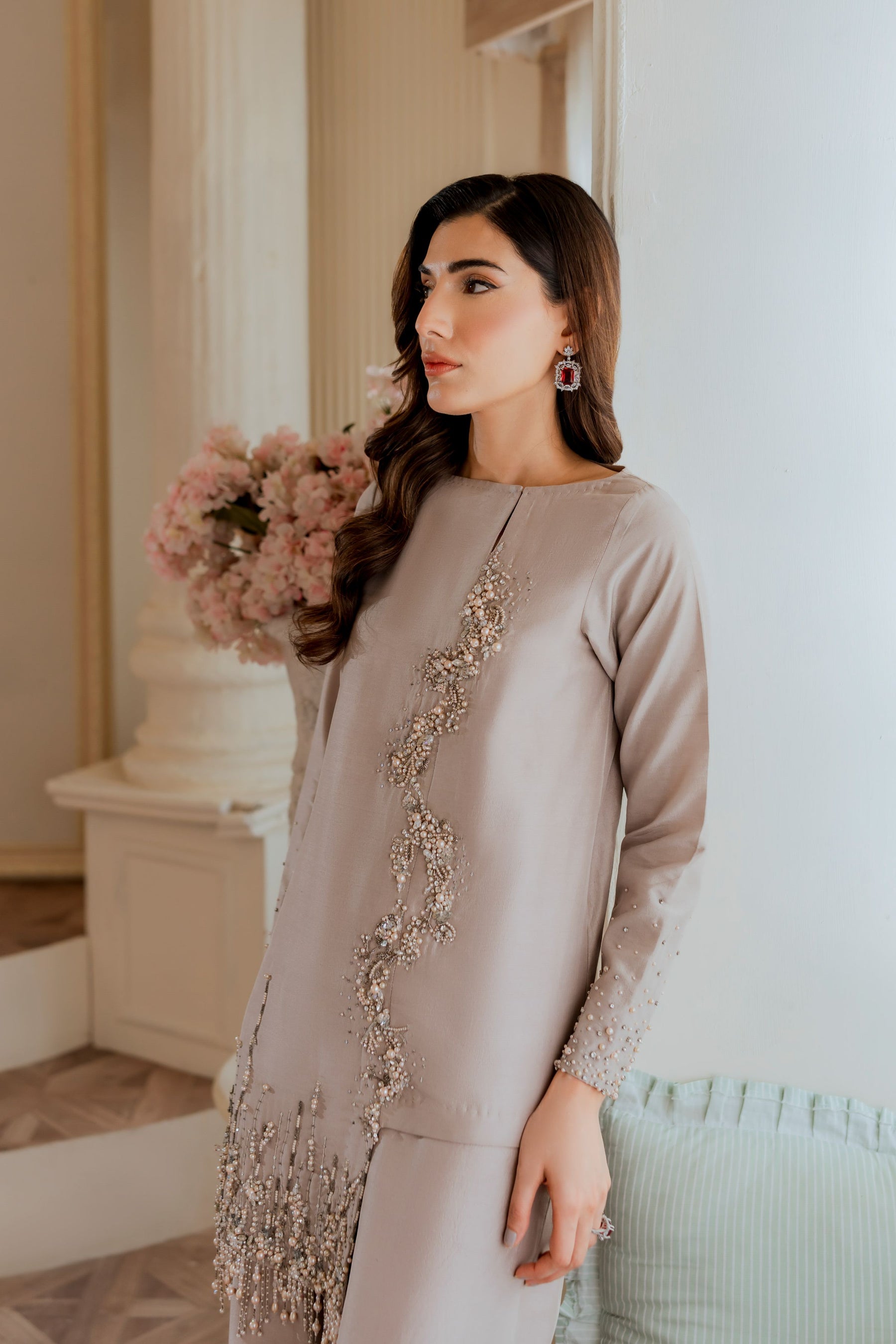 Ayesha and Usman | Grape Wine Luxury Pret | Gleam by Ayesha and Usman - Designer Dress - Type: Ladies Clothes - Available at Libayah - 100% Original