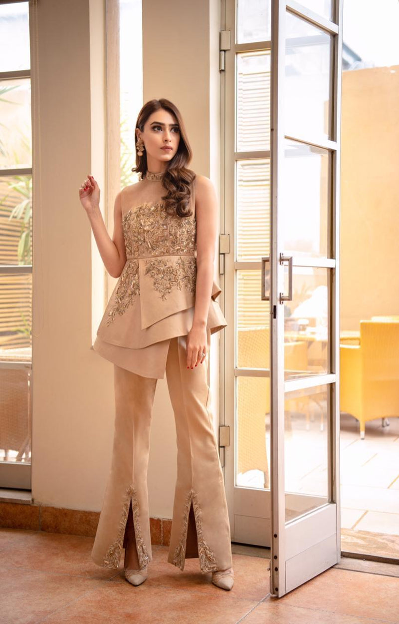Ayesha and Usman | Grape Wine Luxury Pret | Medallion Gold by Ayesha and Usman - Designer Dress - Type: Ladies Clothes - Available at Libayah - 100% Original