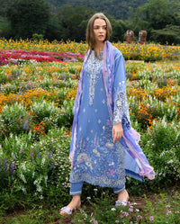 Mushq | Hemline the Secret Garden | Azure Bloom - Designer Dress - Type : Ladies Clothes - Available at Libayah - 100% Original