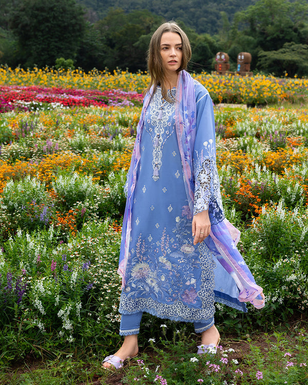Mushq | Hemline the Secret Garden | Azure Bloom - Designer Dress - Type : Ladies Clothes - Available at Libayah - 100% Original