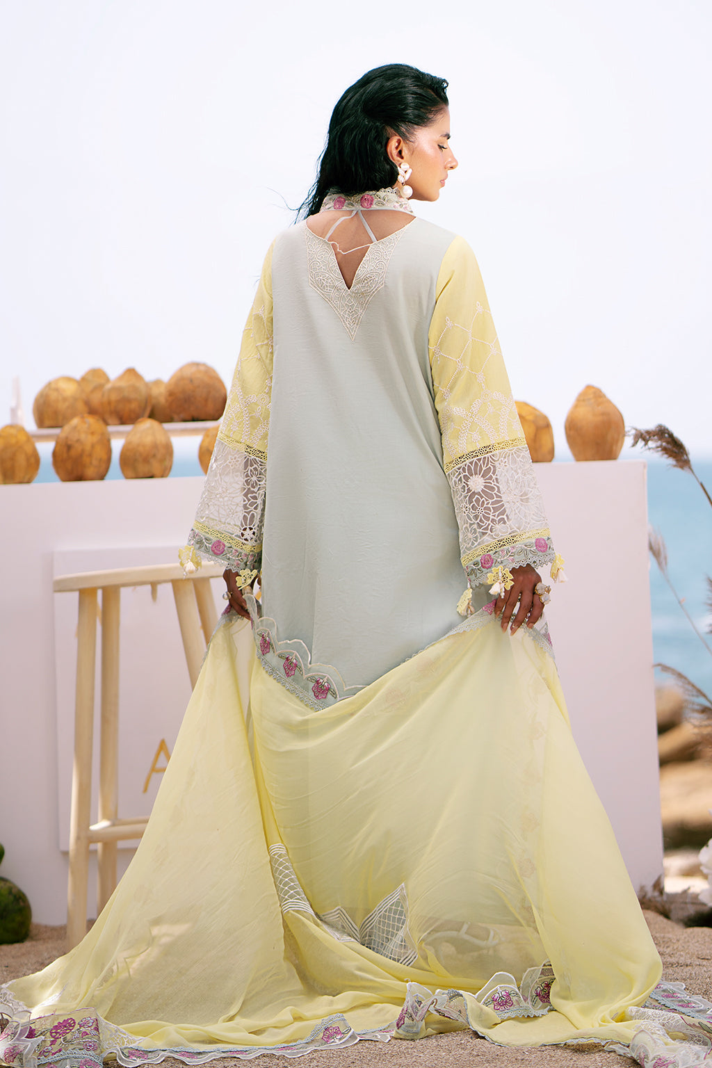 AJR Couture | Dastan Luxury Lawn 25 | Azure by AJR Couture - Designer Dress - Type: Ladies Clothes - Available at Libayah - 100% Original