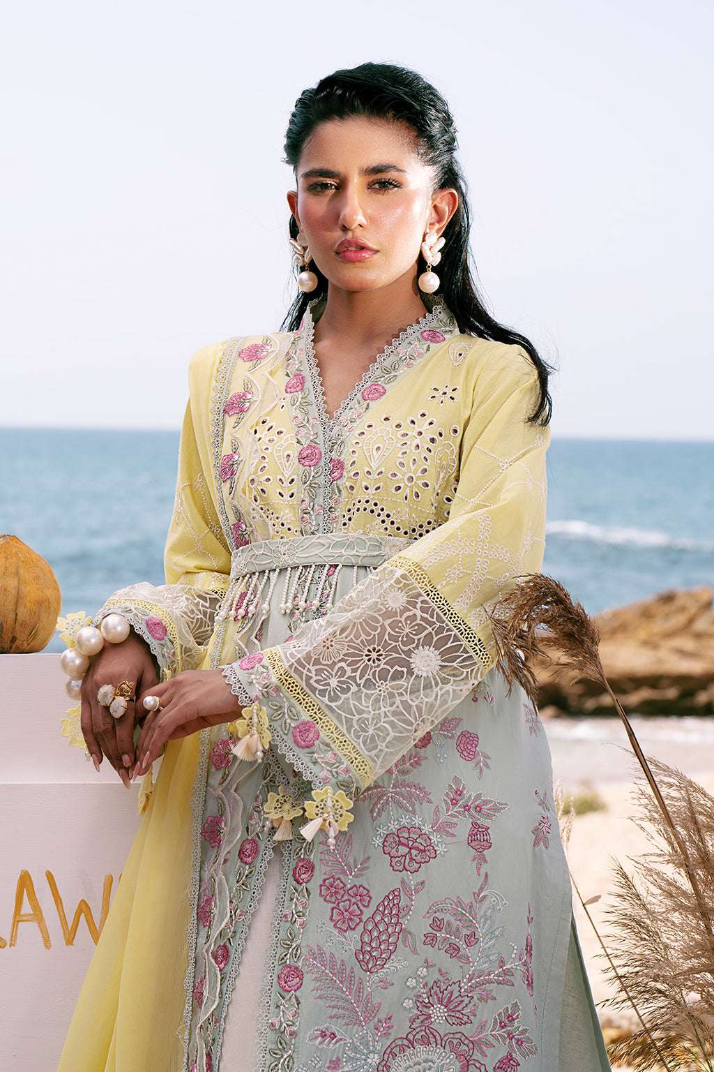 AJR Couture | Dastan Luxury Lawn 25 | Azure by AJR Couture - Designer Dress - Type: Ladies Clothes - Available at Libayah - 100% Original