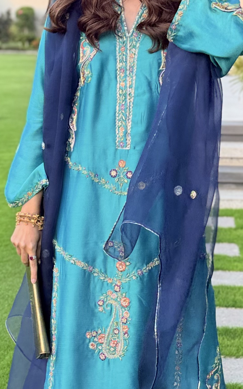 Asifa and Nabeel | Silk Edit 26 | Azure Radiance - Designer Dress - Type : Ladies Clothes - Available at Libayah - 100% Original