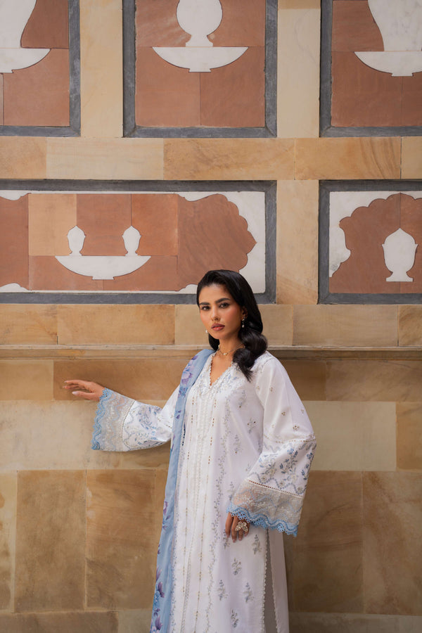 Azzal | Lawn 25 | IVORY by Azzal - Designer Dress  - Type : Ladies Clothes - Available at Libayah - 100% Original 