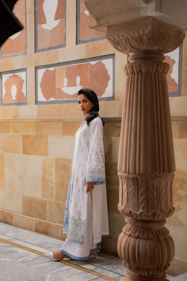 Azzal | Lawn 25 | IVORY by Azzal - Designer Dress  - Type : Ladies Clothes - Available at Libayah - 100% Original 
