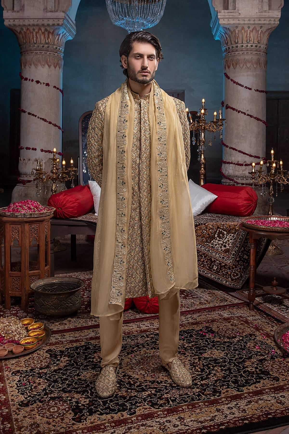 Pakistani Menswear | Mina Kashif | Sherwani D-18 by Libayah - Designer Dress - Type: Menswear - Available at Libayah - 100% Original