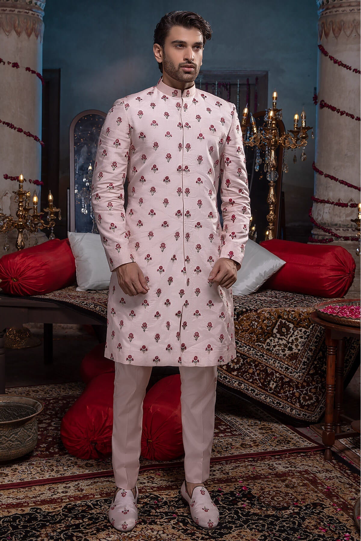 Pakistani Menswear | Mina Kashif | Sherwani D-19 by Libayah - Designer Dress - Type: Menswear - Available at Libayah - 100% Original