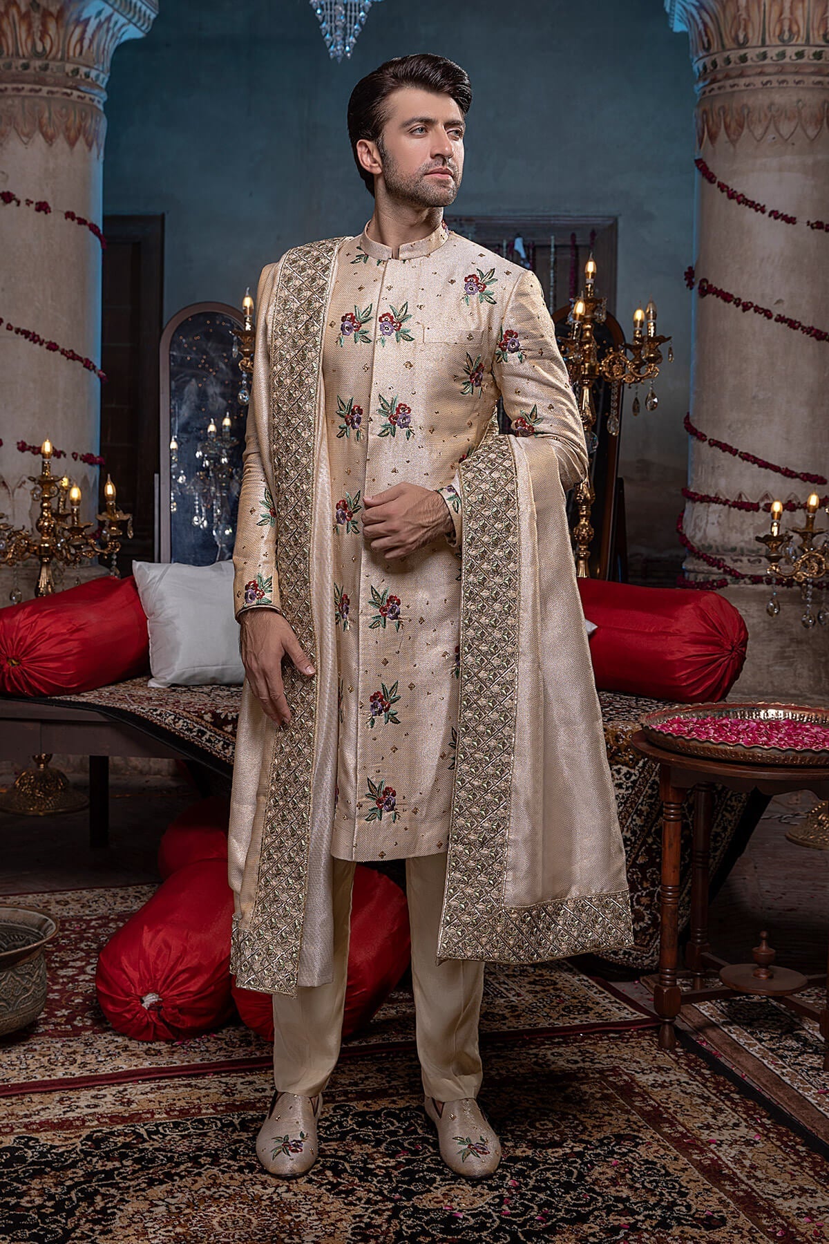 Pakistani Menswear | Mina Kashif | Sherwani D-20 by Libayah - Designer Dress - Type: Menswear - Available at Libayah - 100% Original