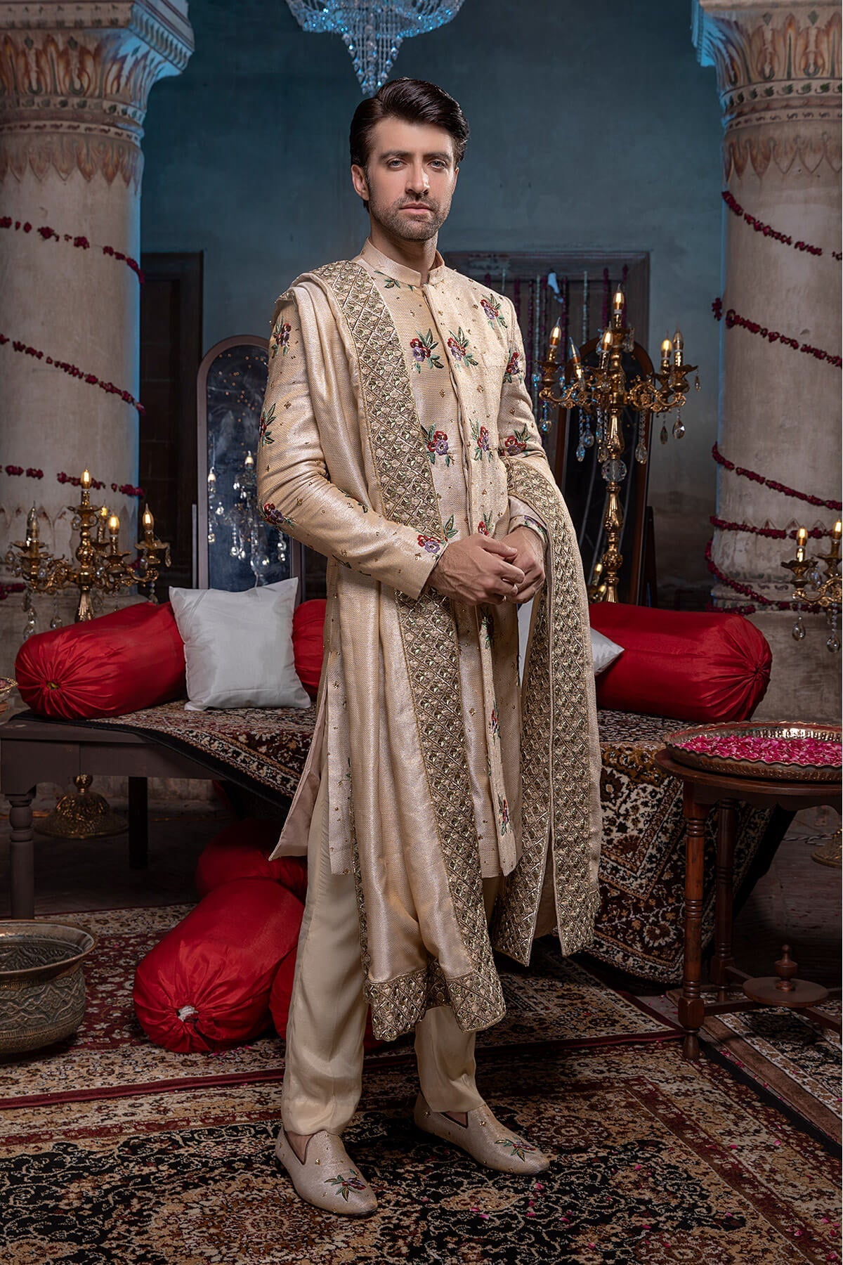 Pakistani Menswear | Mina Kashif | Sherwani D-20 by Libayah - Designer Dress - Type: Menswear - Available at Libayah - 100% Original