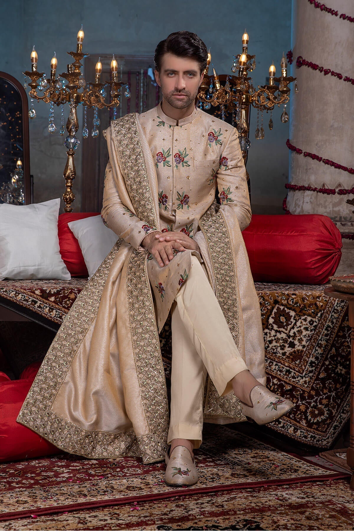Pakistani Menswear | Mina Kashif | Sherwani D-20 by Libayah - Designer Dress - Type: Menswear - Available at Libayah - 100% Original