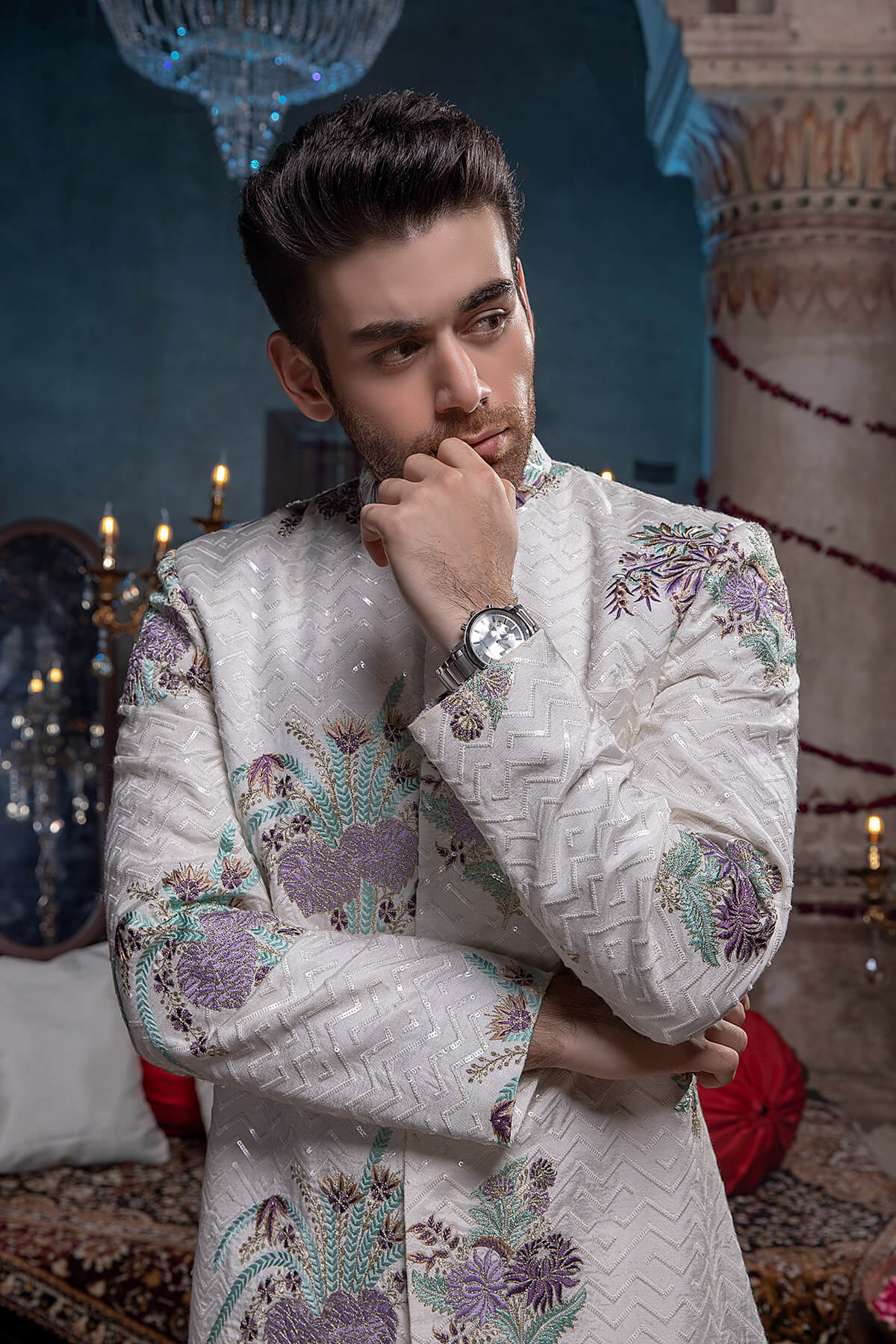 Pakistani Menswear | Mina Kashif | Sherwani D-10 by Libayah - Designer Dress - Type: Menswear - Available at Libayah - 100% Original