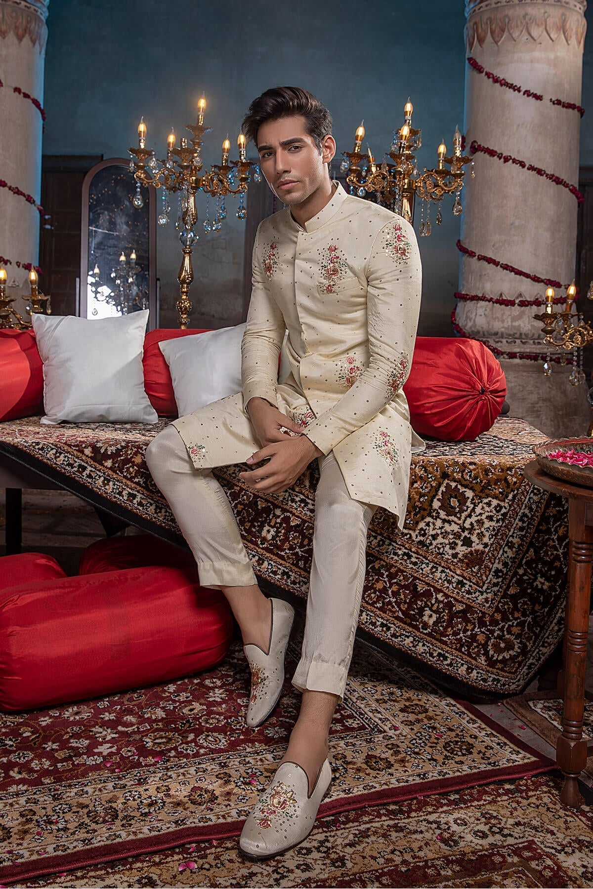 Pakistani Menswear | Mina Kashif | Sherwani D-02 by Libayah - Designer Dress - Type: Menswear - Available at Libayah - 100% Original