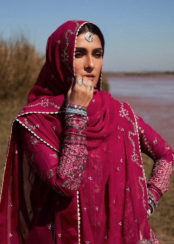 Hussain Rehar | Surkh Eid Pret'25 | Mehrunisa by Hussain Rehar - Designer Dress  - Type : Ladies Clothes - Available at Libayah - 100% Original 
