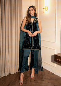 Mahum Asad | Voila Velvets | Sapphire by Mahum Asad - Designer Dress - Type: Ladies Clothes - Available at Libayah - 100% Original