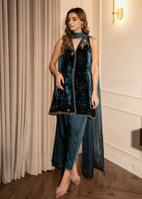 Mahum Asad | Voila Velvets | Sapphire by Mahum Asad - Designer Dress - Type: Ladies Clothes - Available at Libayah - 100% Original