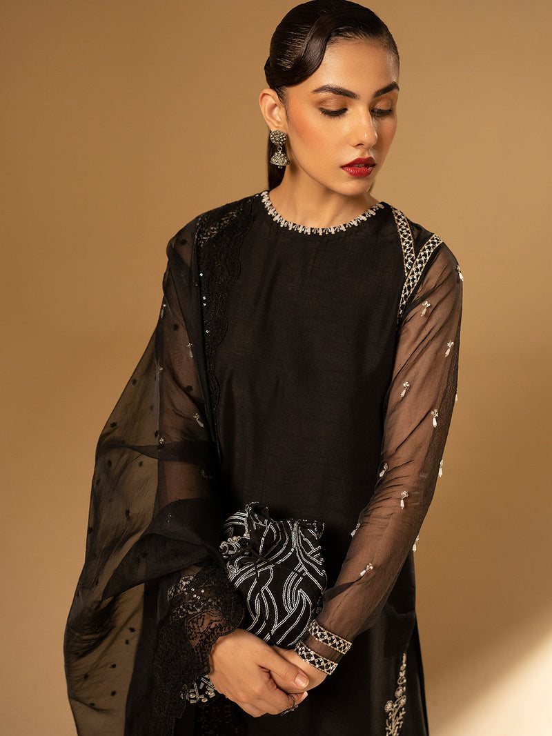 Fozia Khalid | Eid Edit 24 | Black Swan by Fozia Khalid - Designer Dress - Type: Ladies Clothes - Available at Libayah - 100% Original