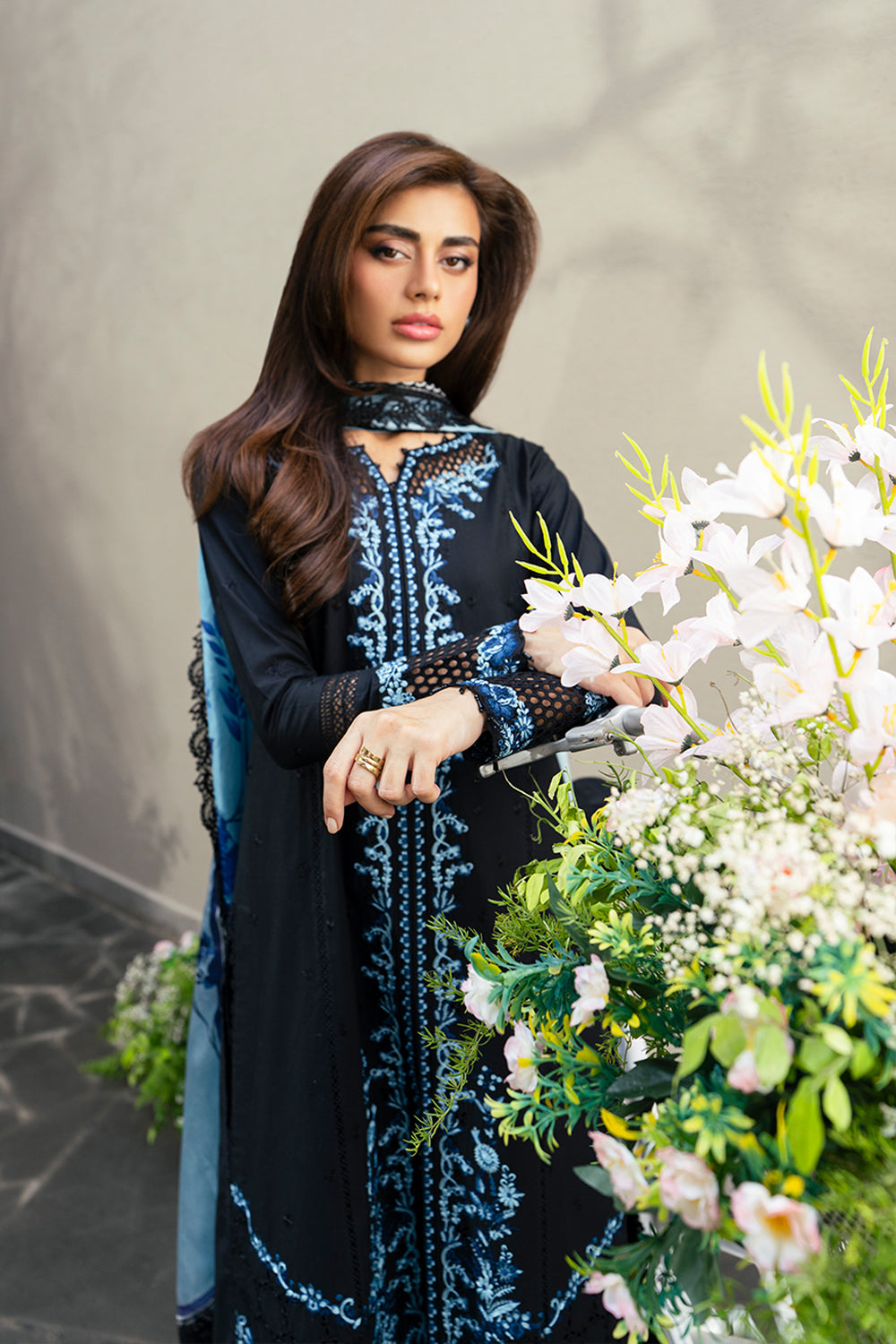 Azure | Luxury Lawn 26 | Black Amour by Azure - Designer Dress  - Type : Ladies Clothes - Available at Libayah - 100% Original 