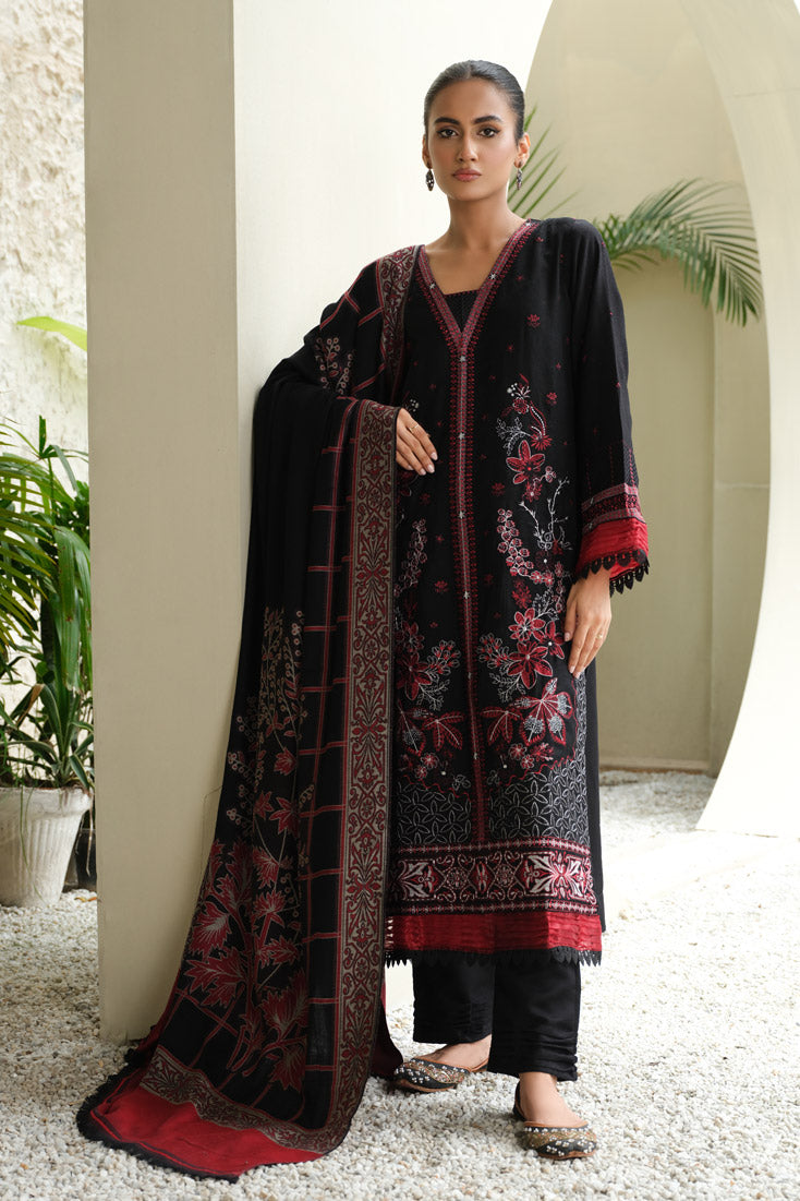 Marjjan | Aangan Embroidered Viscose |  MDS-75 (BLACK) by Marjjan - Designer Dress - Type: Ladies Clothes - Available at Libayah - 100% Original