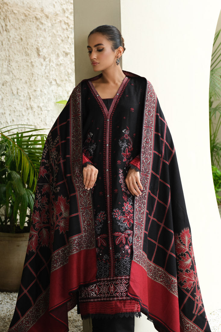 Marjjan | Aangan Embroidered Viscose |  MDS-75 (BLACK) by Marjjan - Designer Dress - Type: Ladies Clothes - Available at Libayah - 100% Original