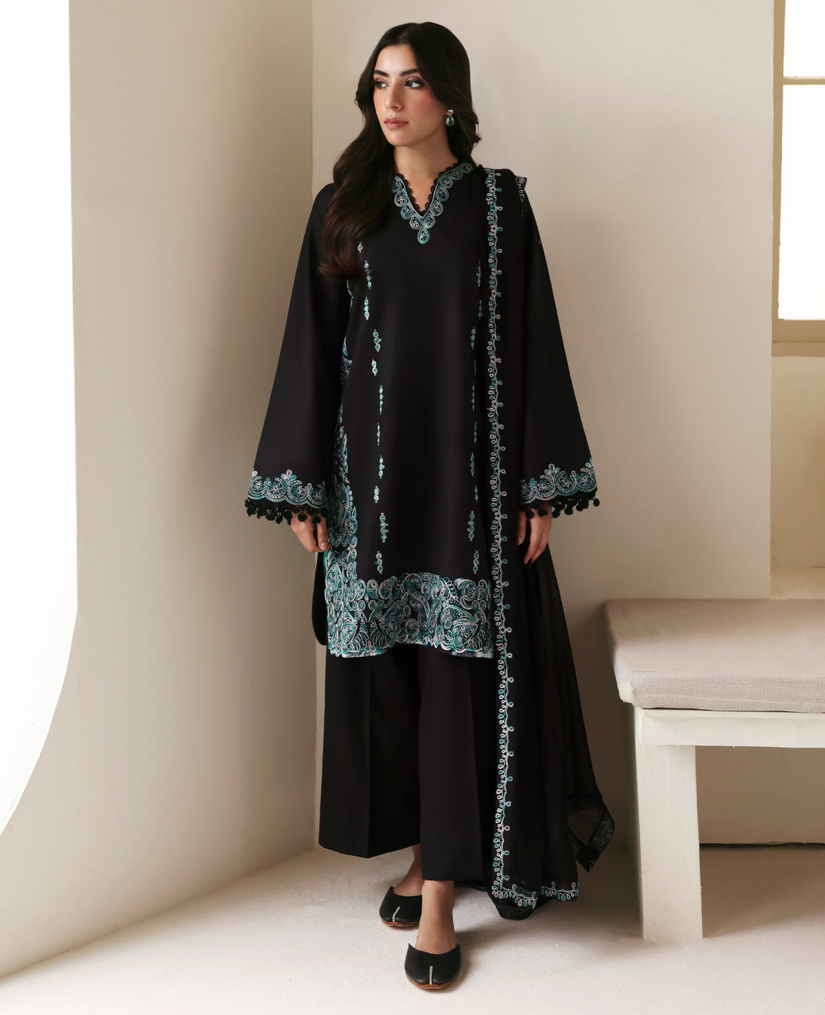 Republic Womenswear | Basics Pre Fall 25 | Noire by Republic Womenswear - Designer Dress - Type : Ladies Clothes - Available at Libayah - 100% Original 