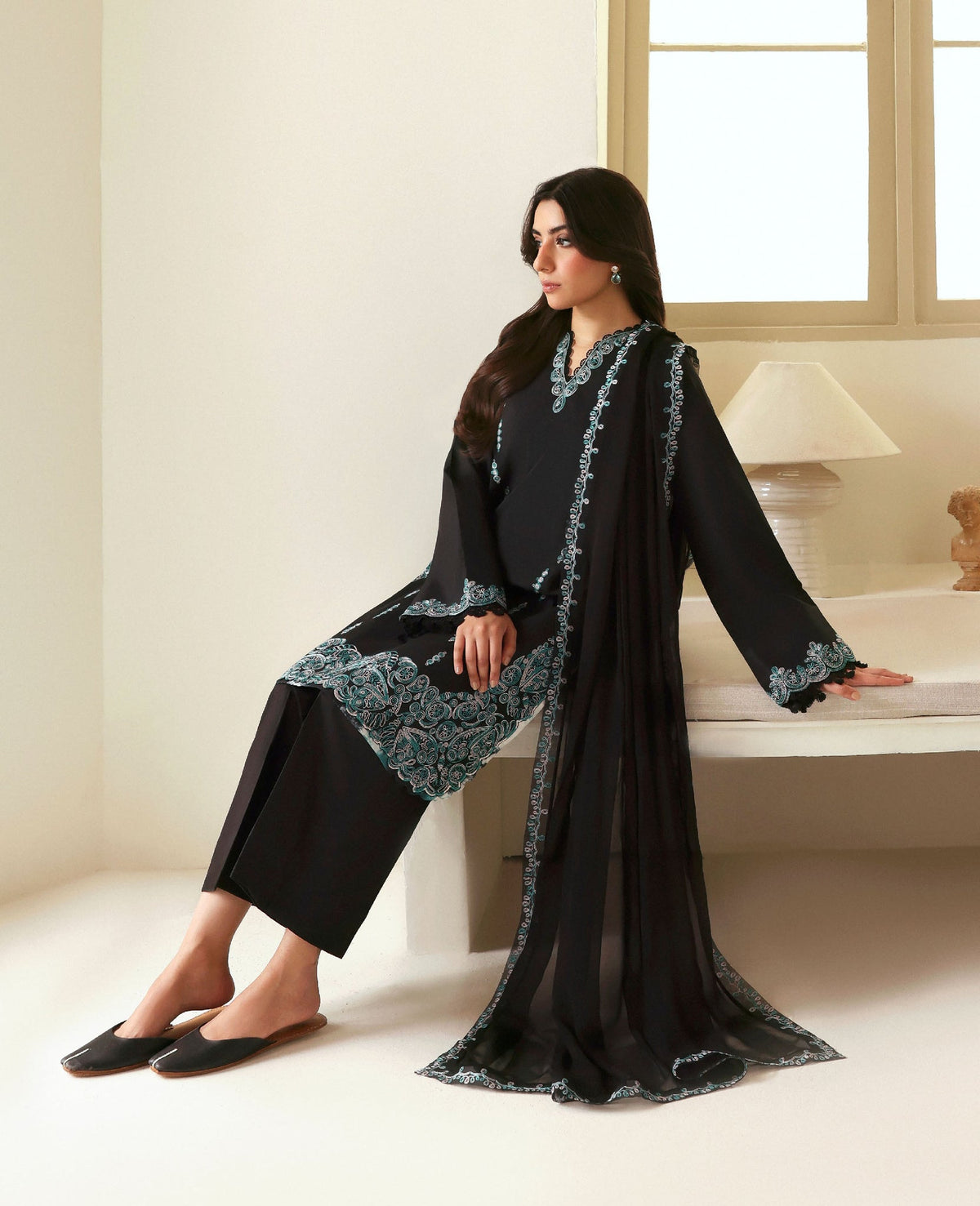 Republic Womenswear | Basics Pre Fall 25 | Noire by Republic Womenswear - Designer Dress - Type : Ladies Clothes - Available at Libayah - 100% Original 