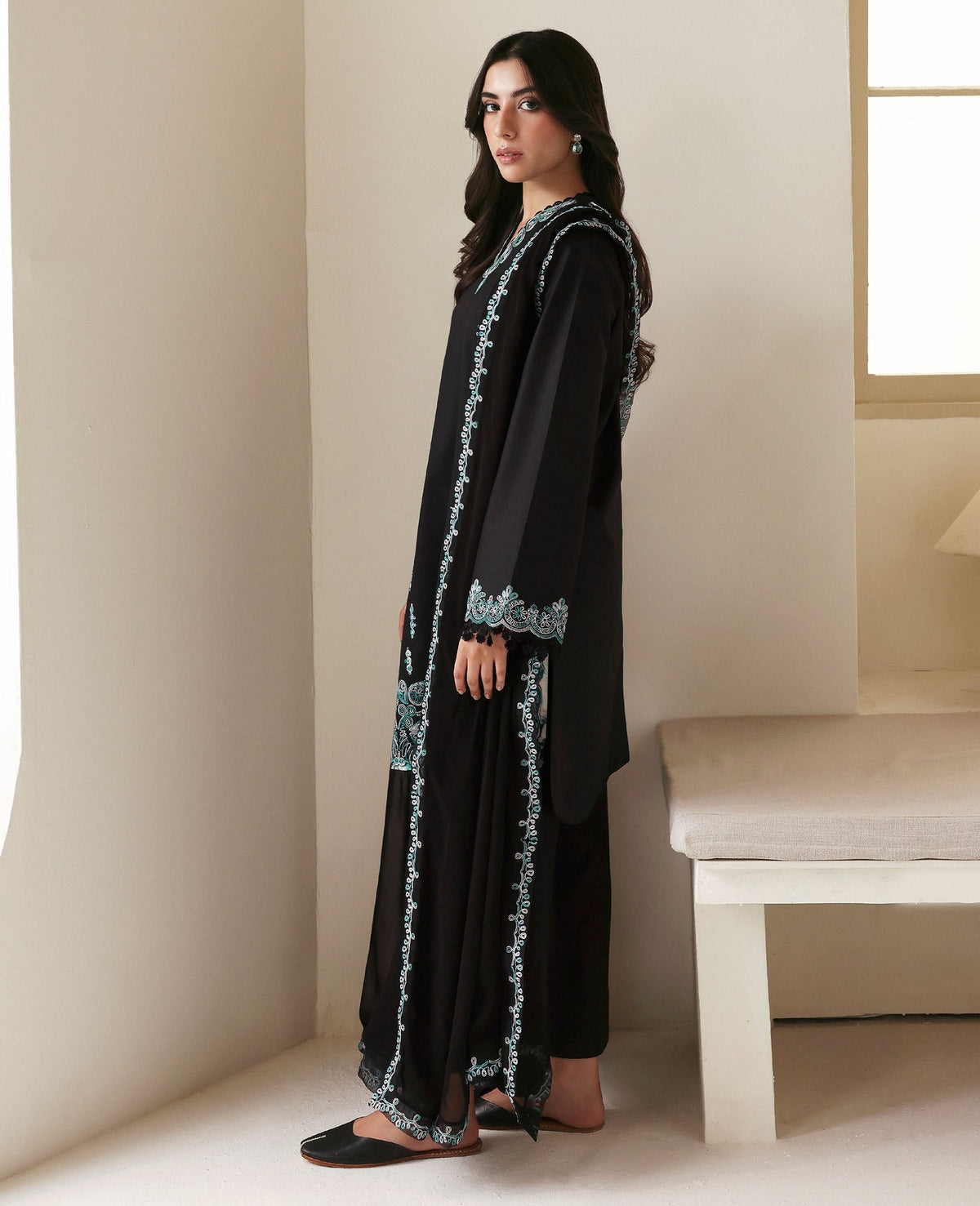 Republic Womenswear | Basics Pre Fall 25 | Noire by Republic Womenswear - Designer Dress - Type : Ladies Clothes - Available at Libayah - 100% Original 