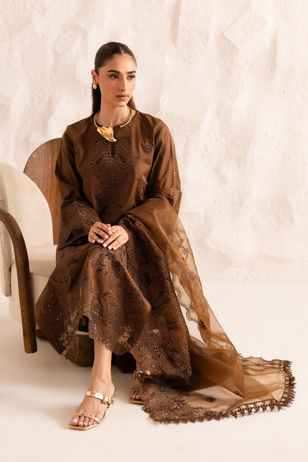 Marjjan | Guzel Lawn | SMC 206-A (Brown) by Marjjan - Designer Dress  - Type : Ladies Clothes - Available at Libayah - 100% Original 