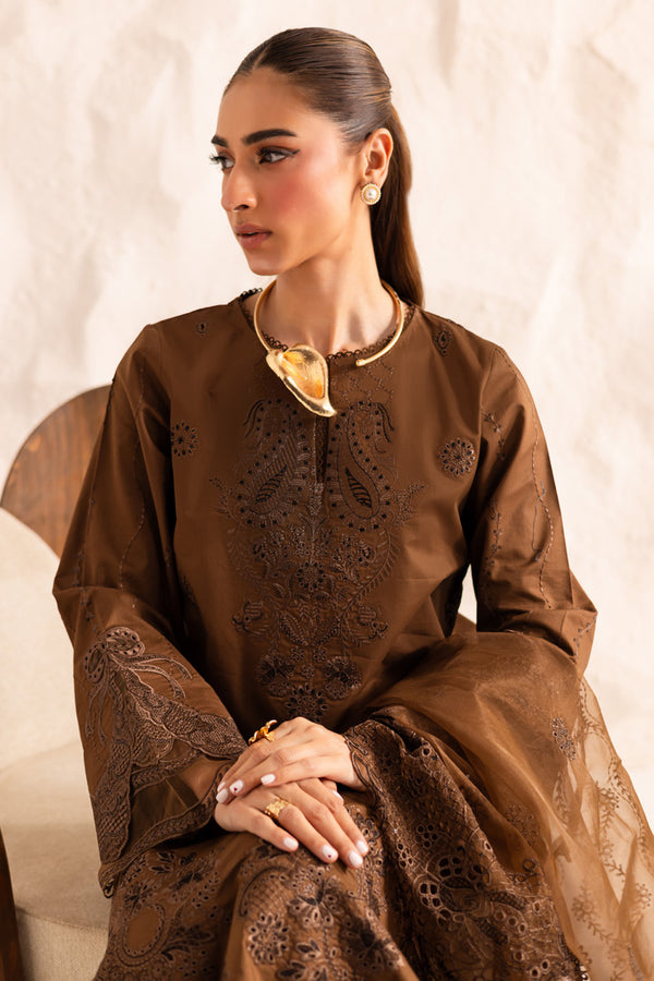 Marjjan | Guzel Lawn | SMC 206-A (Brown) by Marjjan - Designer Dress  - Type : Ladies Clothes - Available at Libayah - 100% Original 