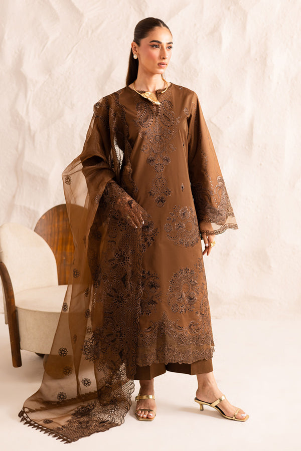 Marjjan | Guzel Lawn | SMC 206-A (Brown) by Marjjan - Designer Dress  - Type : Ladies Clothes - Available at Libayah - 100% Original 