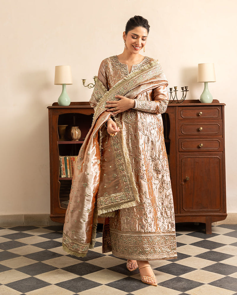 Mushq | Sunehri Lama Silk | Bakht by Mushq - Designer Dress  - Type : Ladies Clothes - Available at Libayah - 100% Original 