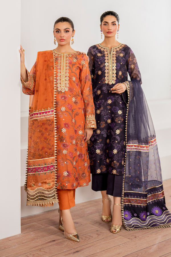 Baroque | Velvet Formals | COTTON NET UF-701 by Baroque - Designer Dress - Type: Ladies Clothes - Available at Libayah - 100% Original