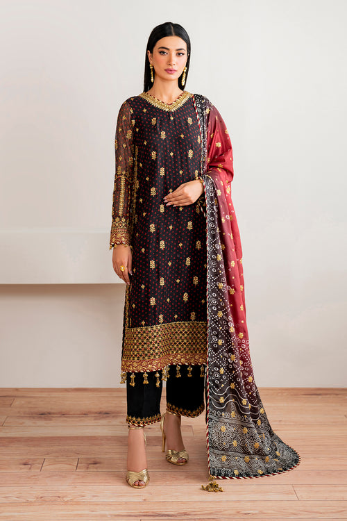 Baroque | Velvet Formals | CHIFFON UF-683 by Baroque - Designer Dress - Type: Ladies Clothes - Available at Libayah - 100% Original