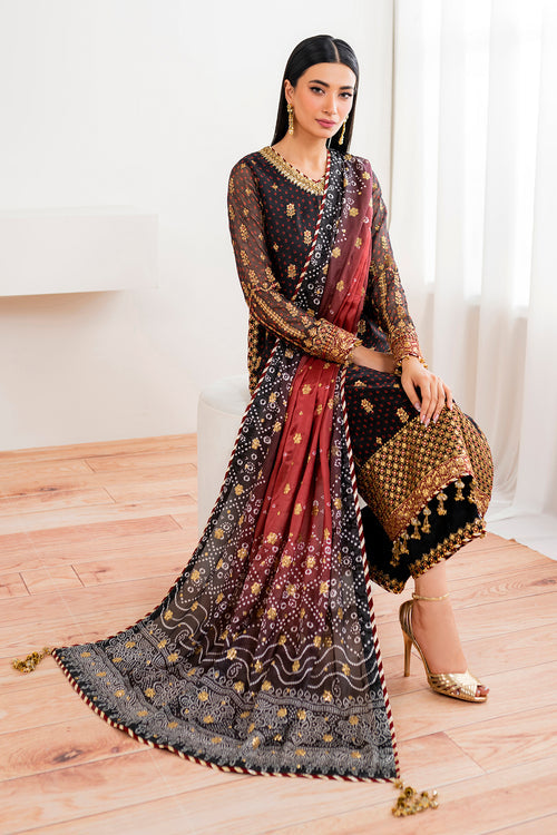 Baroque | Velvet Formals | CHIFFON UF-683 by Baroque - Designer Dress - Type: Ladies Clothes - Available at Libayah - 100% Original