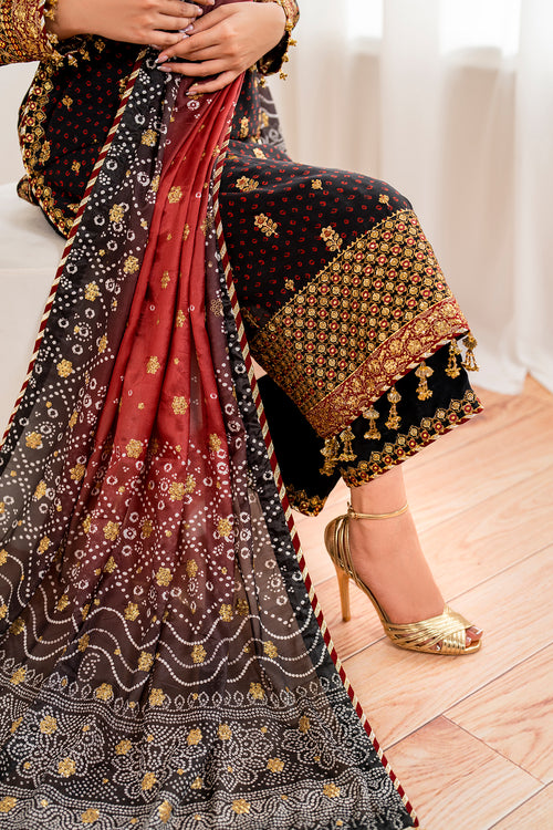 Baroque | Velvet Formals | CHIFFON UF-683 by Baroque - Designer Dress - Type: Ladies Clothes - Available at Libayah - 100% Original