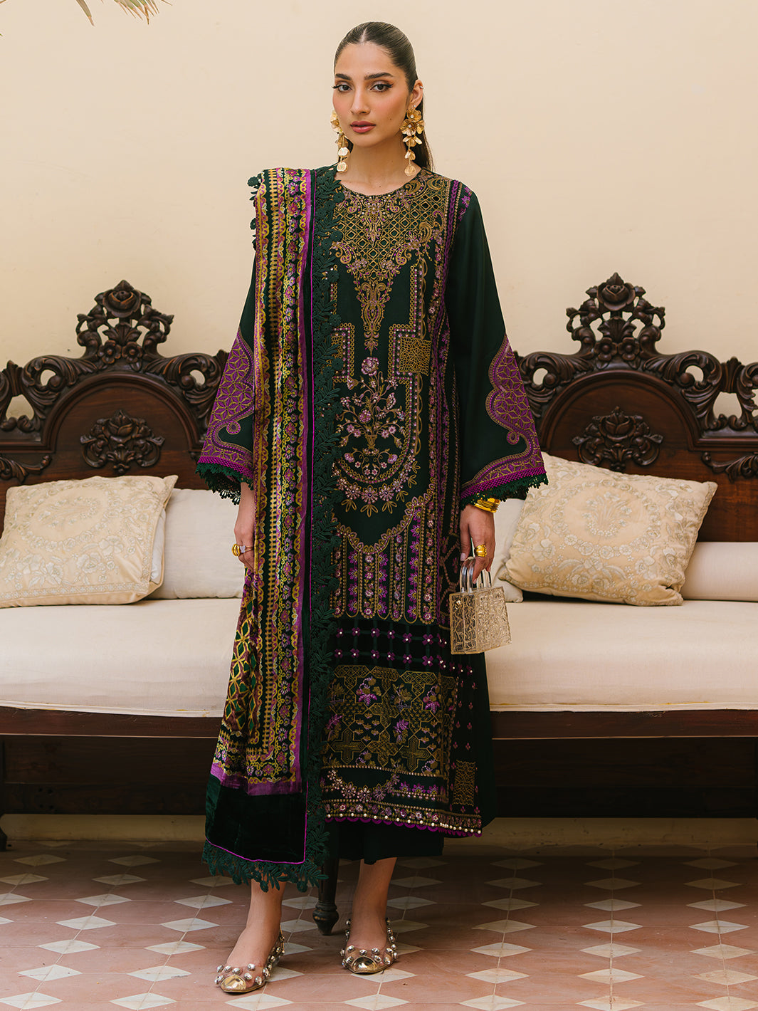 Bin Ilyas | Olivia Embroidered Winter 24 |  521 - A by Bin Ilyas - Designer Dress - Type: Ladies Clothes - Available at Libayah - 100% Original